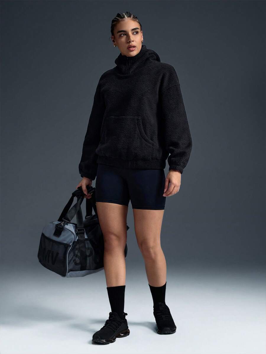 Powerista Moletom Forrado Térmico Grosso para Mulheres, Outono/Inverno - Preto - Visão 1
