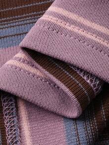 DAZY 女士休闲条纹印花短袖圆领T恤 夏季 - 彩色 - 查看 8