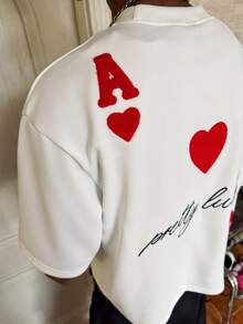 PAVTROS Men's Letter Print Round Neck Casual Loose Fit T-Shirt,Men T-Shirts,Vintage,Personalised ,Vacation,Men's,Party,Y2k,Summer,Festival,New Years,Search. - White - View 2