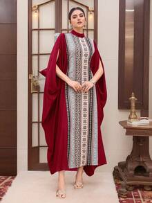 Al Najma Women's Vintage Style Printed Loose Dress