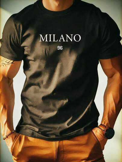 Manfinity Sport Corelite Men's Casual Sports T-Shirt, Fashion Logo, Holiday Gift 96 T-Shirt Mens Tshirts Mens Shirts Milano T-Shirt T Shirts