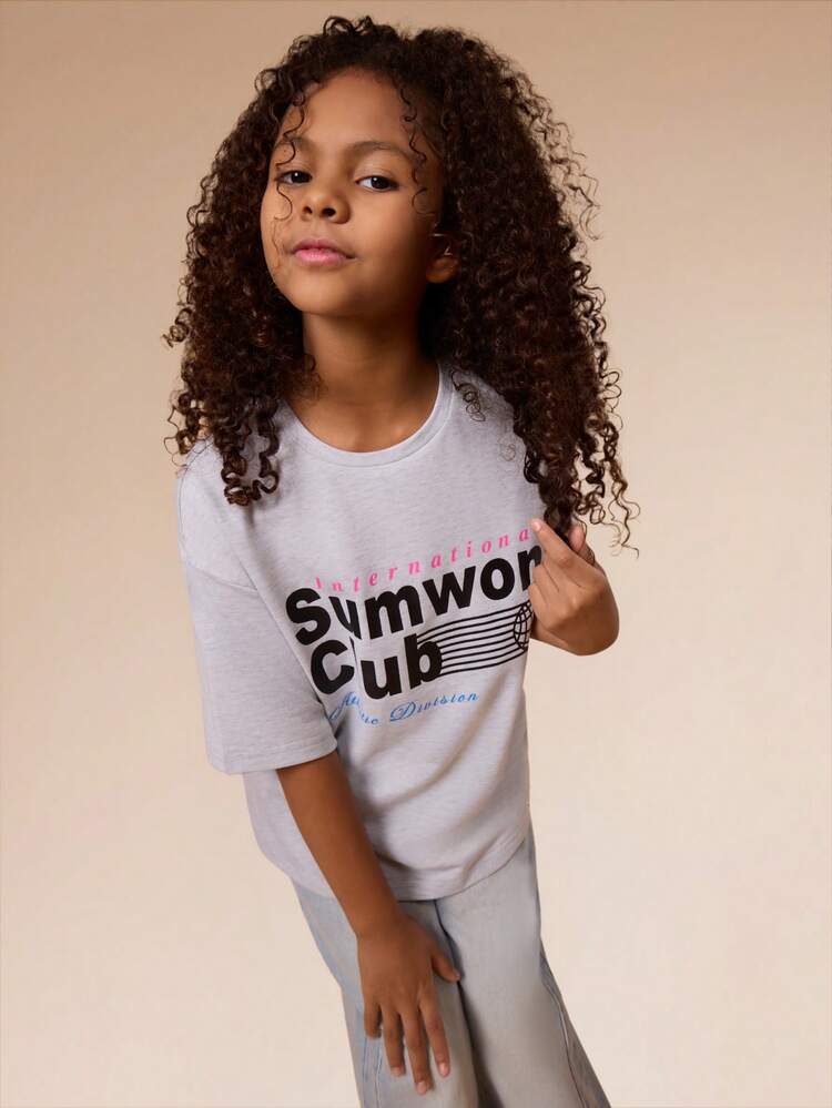 Oversized Crew Neck T-Shirt With Club Print