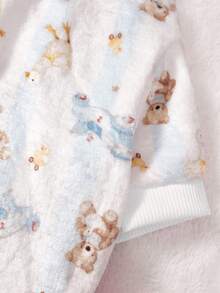 PETSIN 1 Pc White Goose And Teddy Bear Printed Flannel Pet , Autumn And Winter Thick Warm Pet Clothing - Multicolor - View 7