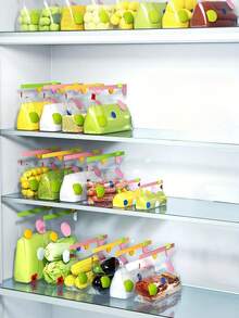 Joivida 1套共50个：20个小号、20个中号和10个大号包装袋。加厚阀门袋，专为厨房和冰箱储存设计，带拉链，容量大。 - 彩色 - 查看 10