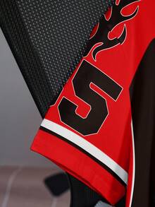 TOM & JERRY X SHEIN Plus Size Letter & Cartoon Graphic Color Block Round Neck Short Sleeve T-Shirt - White - View 5