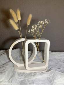 Unique Arched Rectangular Round Hydroponic Gypsum Hollow Flower Vase Silicone Mould - DIY Hydroponic Vase Resin Mold For Asymmetric Plant Vase, Home Decor, And Creative Gardening Projects - Reusable, And Easy To Use Silicone Mold For Various Plant Shapes And Sizes - White - View 3