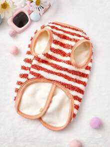 PETSIN 1pc 2 In 1 Cute Thermal Lined Warm Leash-Attached Pet Jacket For Autumn/Winter