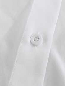 GlowEve CURVE 大码花卉刺绣装饰长袖荷叶边领可爱衬衫 - 白色 - 查看 4