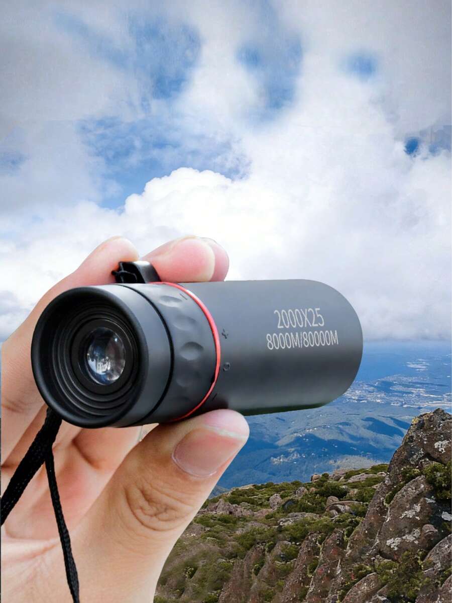 Teckwe This Mini Portable Monocular Binocular Is Lightweight, Portable, Waterproof, And Features Clear Optical Lenses, Making It Ideal For Camping, Birdwatching, Outdoor Adventures, And Travel. It Has A Non-Slip Grip For A Comfortable Feel And Is Durable - black - View 1