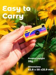 Teckwe Mini Keychain Camera, Thumb Carema, 1080P FHD Mini Retro Digital Camera, Tiny Portable Small CCD Cameras, Vintage Compact Micro Cameras - transparent color - View 3