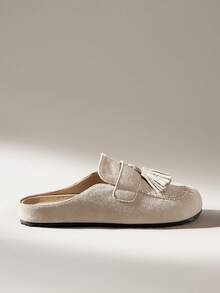 Solecia 女士休闲流苏拖鞋 - 杏色 - 查看 1