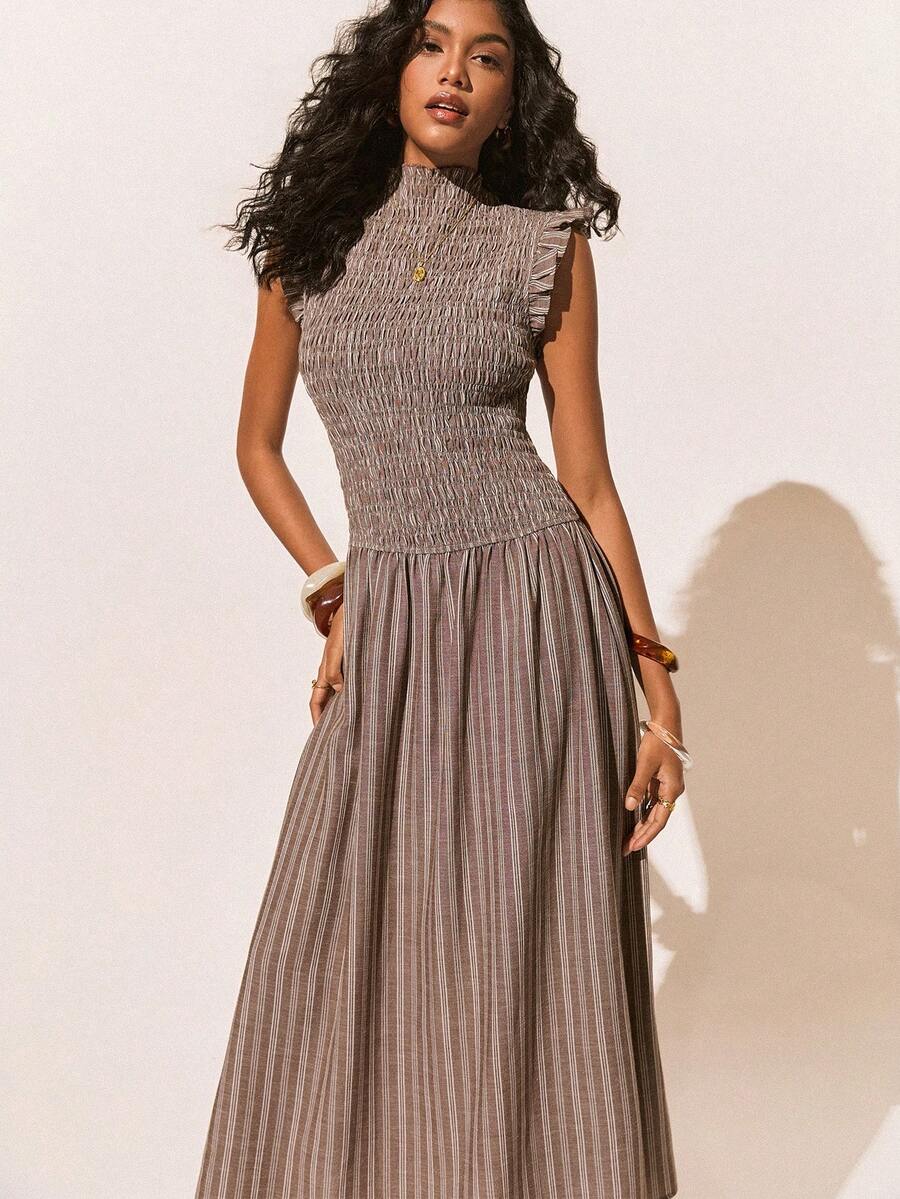 Poéselle 女士条纹短袖连衣裙