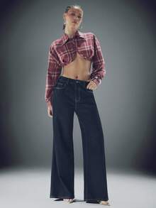 Denimoi Pocket Detail Straight Leg Denim Jeans Fashion Jeans Statement Jeans Streetwear