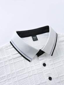 EGENSIO Men's Casual Commuter Patch-Up Half Placket Polo Shirt Polo Shirt For Men