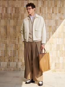 Airaco Vintage Coin Pattern Zip-Up Turtleneck Sweater, Versatile