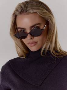 MUSERA Tortoise Shell Oval Clear Lenses Faux Glasses - leopard print - View 3