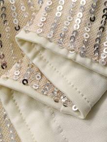 DAZY Women's Sequin Patchwork Long Sleeve Cardigan And Wide Leg Pants Casual Party Suit Y2k - Apricot - View 7