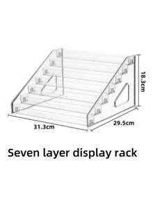 1pc Versatile Acrylic Display Stand For Toy Cars, Jewelry & More - Transparent, Multi-Tiered Organizer With Multiple Compartments - Multicolor - View 9