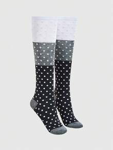 ROMWE Anime 女士过膝袜 - 黑與白 - 查看 2