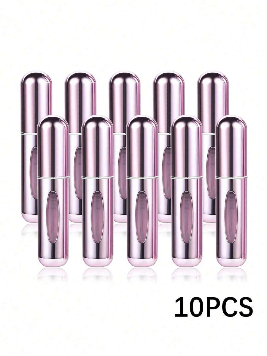 1/5/10pcs, 5ml Perfume Atomizer Refillable Spray Bottles, Portable Travel Perfume Bottle, Perfume Sprayer, Mini Perfume Sample Vials - Pink - View 1