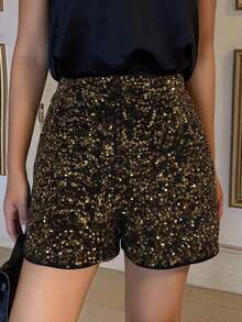 DAZY Pantalones cortos para mujer, nuevo atuendo de Año Nuevo para carnaval