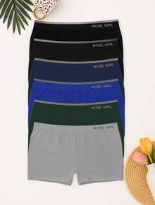 Set de 6 Calzones Boxer Microfibra Algodón De  Mujer Sexy Comódo Fresco Curvy Suave Colores Surtidos Y Unitalla - Multicolor azul - Ver 2
