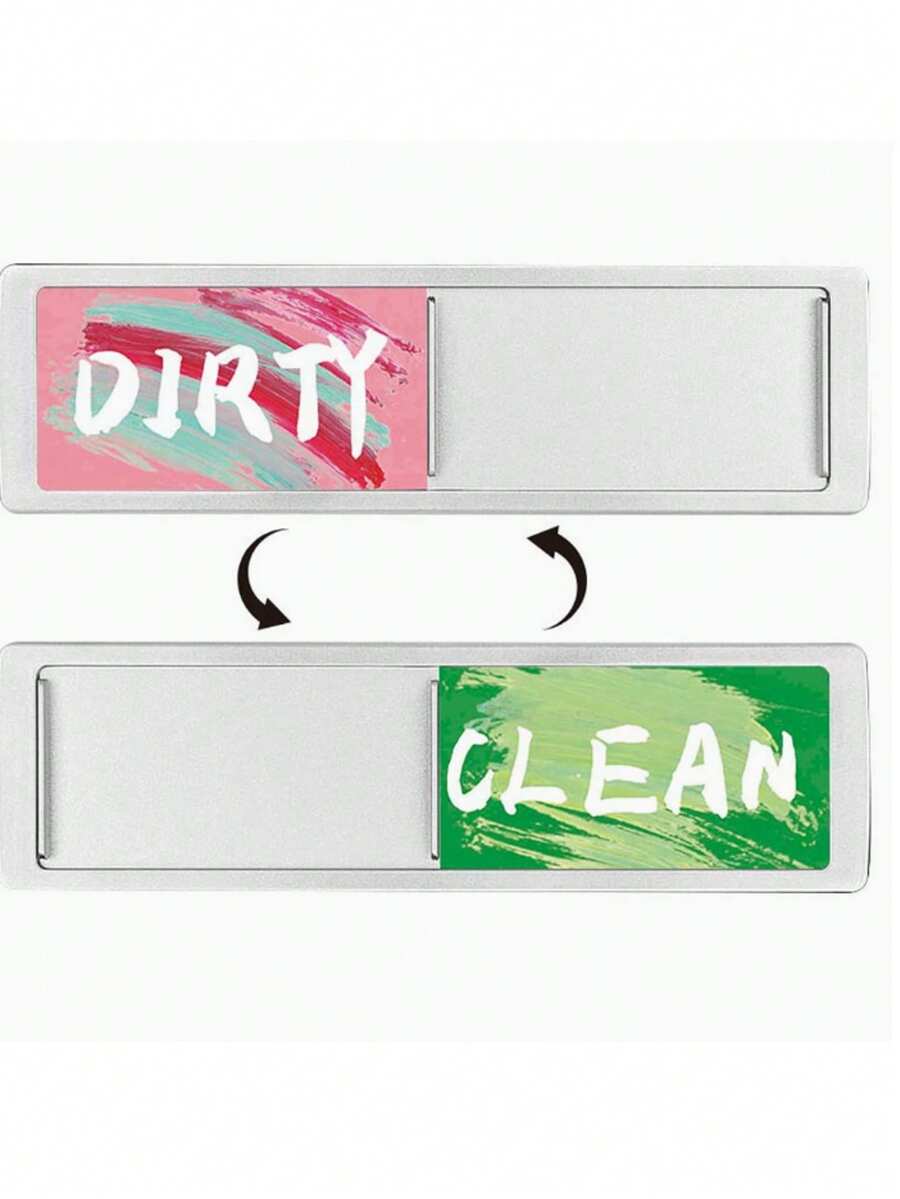 Dishwasher Magnet Clean Dirty Sign, Clean Dirty Sign Accessories For Dishwasher Non-Scratch/Super Strong Soft Magnet With Optional Adhesives/Easy To Read & Slide