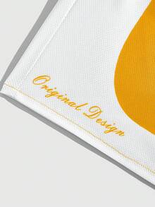 ROMWE MEN Prep Pantalones cortos de hombre con parches de color contrastante e impresión de letras, adecuados para el verano - Amarillo - Ver 4