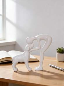 Madebyblanc Tượng điêu khắc phong cách Bắc Âu ấm cúng và mang lại cảm giác thư thái về con người và những chú chó, làm từ nhựa resin, trang trí nhà cửa theo phong cách trừu tượng hiện đại và tối giản, quà tặng làm từ nhựa resin, vật trang trí bàn phòng khách nhân dịp tân gia, trang trí nhà cửa theo chủ đề tình bạn với thú cưng. - Nhiều màu - Xem 2
