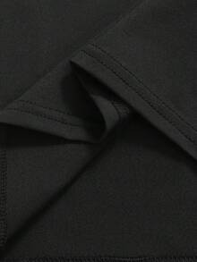 Girlism Tween Girls Black Knit Star Pattern Crop Top With Contrast Trim, Glow-In-The-Dark Reflective Tape, And Loose Fit Pants 2-Piece Tracksuit Set - Black - View 8