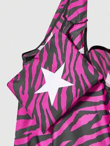 ROMWE Goth Star Print Large Capacity Foldable Shopper Bag, Stars Hollow Women Bag - Multicolor - View 4