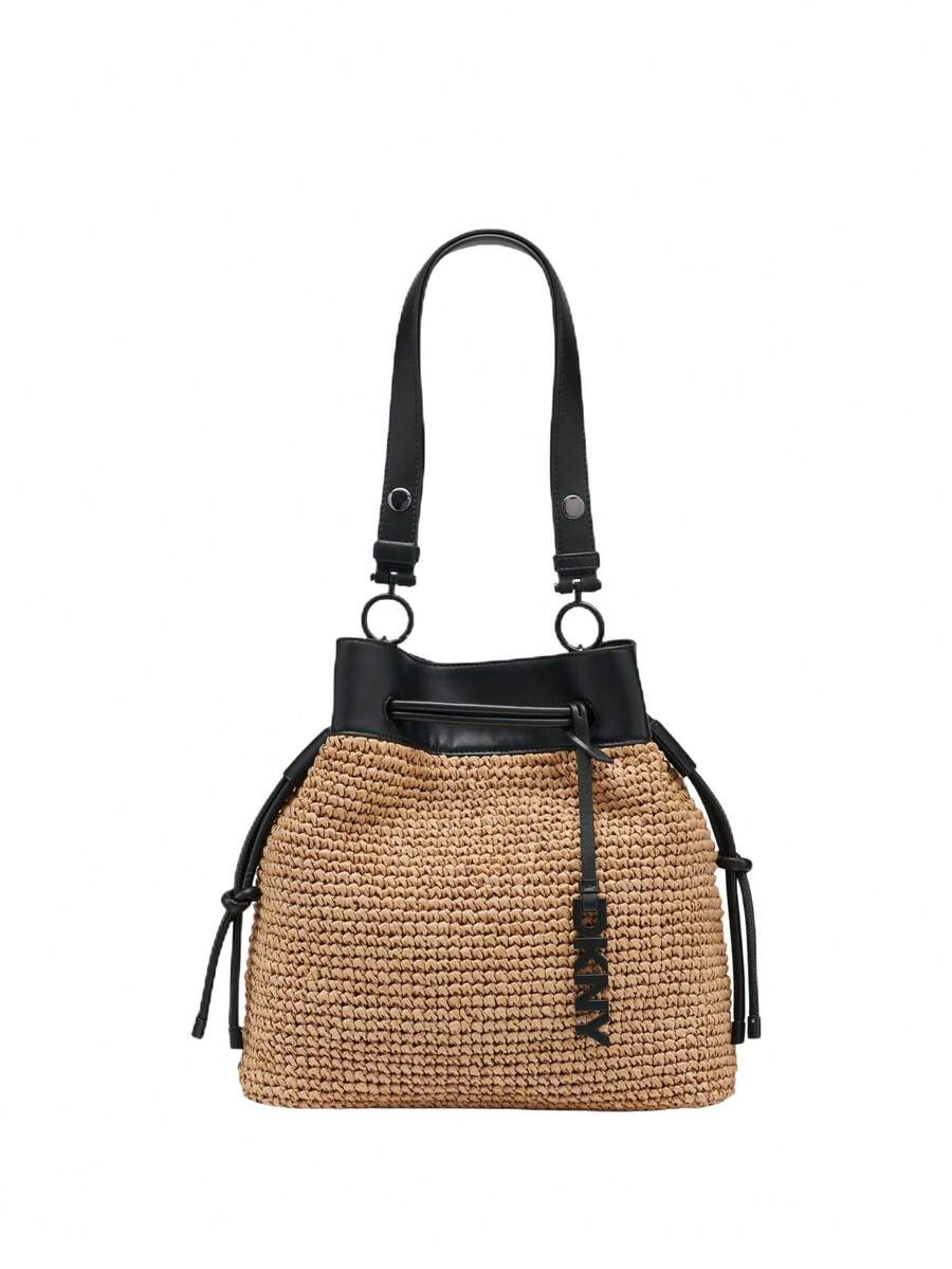 DKNY Women Bardot Bucket Natural / Black - Brown Black - View 1