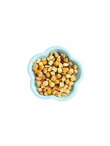 PETSIN 1个花卉图案陶瓷宠物高脚碗 - 符合人体工学的猫狗增高食盆，可支撑颈部，防呕吐慢食碗