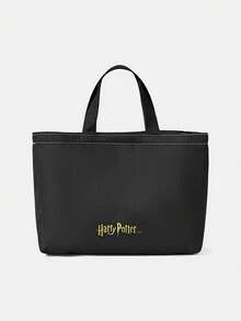 HARRY POTTER X SHEIN 冰淇淋卡通图案保温午餐盒包，适合上班族和学生 - 黑色 - 查看 3