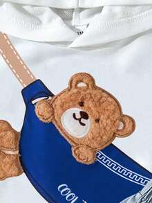 Playful Pals Bộ quần áo thường ngày 2 món cho bé trai, gồm 1 áo hoodie trắng in chữ không tay có túi và 1 quần short denim xanh có chun lưng, có túi. Thích hợp cho các hoạt động thường ngày, thể thao, đi chơi, du lịch. - Nhiều màu - Xem 8
