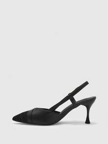 CUCCOO BIZCHIC Fashionable And Elegant High-Heeled Shoes For Women With A Patchwork Upper, Commuting Women's Shoes, School Style, Comfortable And Versatile, High-Heeled Shoes For Banquets And Parties Valentine's Day - Black - View 9