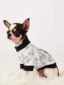 PETSIN 1 Pc Yellow Excavator Letter Printed Pet Casual Style Autumn And Winter Thick Warm Pet Clothes - Multicolor - View 8