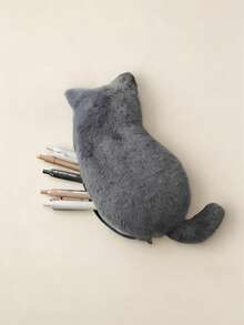 Madebyblanc 1 Hộp bút hình mèo nhồi bông kiểu Nhật, màu xám, nhẹ, dung tích lớn, thích hợp làm quà tặng và chuẩn bị cho năm học mới, phù hợp cho học sinh. - Nhiều màu - Xem 4