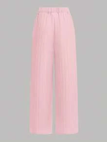 SHEIN Girlism 2pcs/Set Teen Girls Patchwork Long Sleeve Top And Pants,Light Pink,Summer,Y2k,Sweet 16,Back-To-School,Elegant Leisure Wear For Spring/Autumn Winter - Pink - View 9