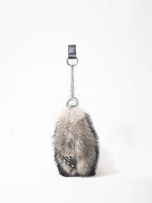 ROMWE Grunge Punk Ladies, Women Shoulder Bag,Hobo Bag,Faux Fur,Fuzz,Plush Bag,Rivet,Fashionable,Personalized,Versatile,Street,Sweet And Cool Girls,Hot Girls,Punk,Y2k,Daily,Autumn And Winter(Random Pattern) - Black apricot - View 6
