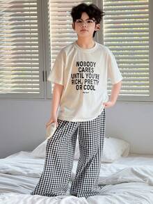 DAZY Tween Boys Casual Comfortable Printed Loungewear Set - White - View 6