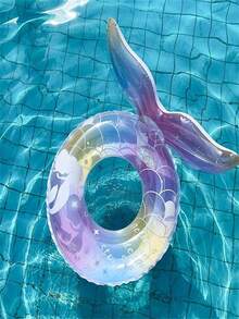 1pc Mermaid Underarm Swimming Ring, Transparent Thickened Glitter Buoyancy Swimming Ring