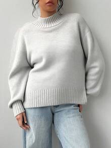 Plus Size Sweaters - Grey - View 1