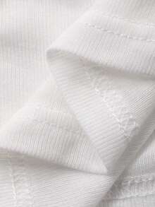 DAZY Women's Elegant 2 In 1 Splice Shoulder Long Sleeve T-Shirt, Fitted, Suitable For Spring & Summer - White - View 4