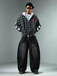 Street Life Jeans casuales de moda para hombres, para uso diario y viajes, con efecto lavado y desgastado. Cinturón no incluido - Negro - Ver 1