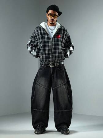 Street Life Jeans casual da uomo stile di strada per uso quotidiano, lavati e consumati, cintura non inclusa