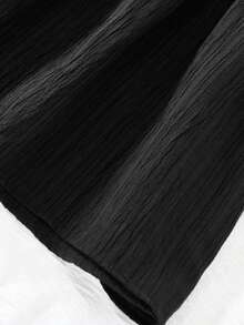 SHEIN 少女款黑色圆领宽松休闲连衣裙 - 黑色 - 查看 5