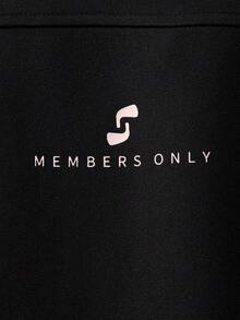 SUMWON Relaxed Fit Short Sleeve Button Down Shirt With Minimal Logo Print Casual Weekend Plain - Black - View 6