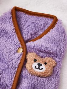 PETSIN Pet Clothing Dog Clothes Cat Vest Small Animal Leisure Wear Double-Fleece Coat Thick And Warm Coat - Purple - View 5