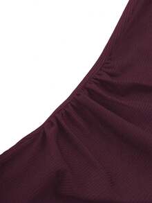 Franclia 大码女式法式休闲优雅长袖T恤和中长裙两件套 - 中紫紅色 - 查看 5